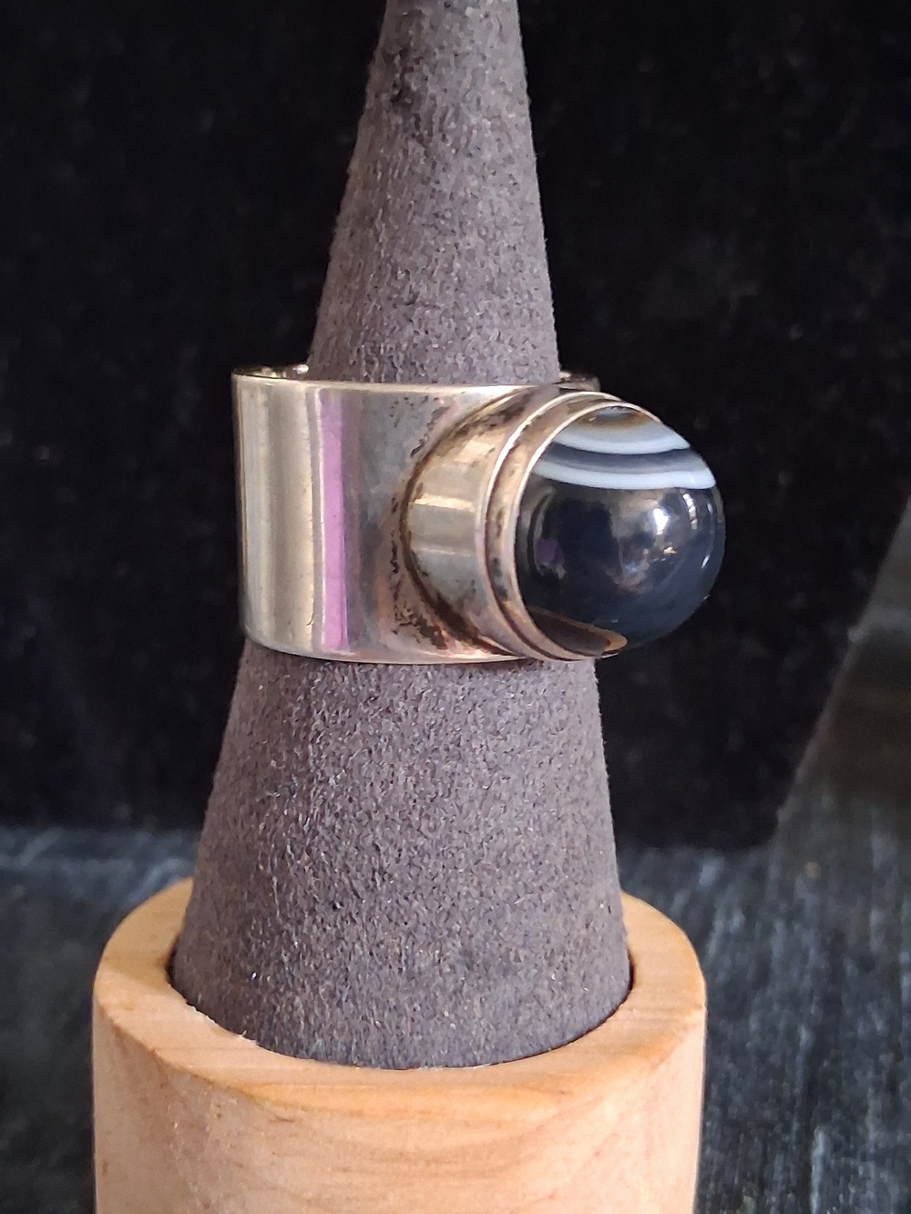 Vintage Sterling Silver High-Profile Statement Ring - Modernist Brutalist Design